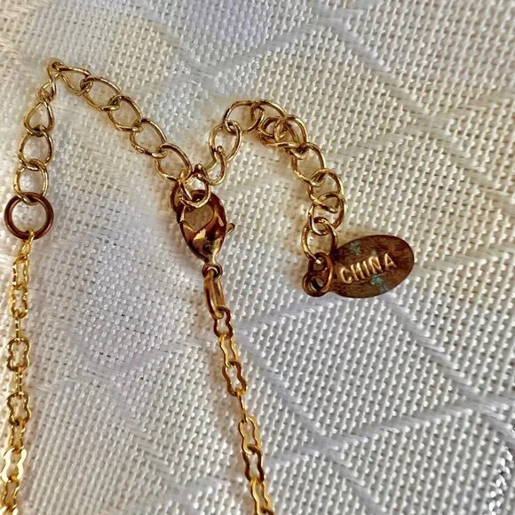 Cookie Lee Victorian Charm Necklace, Vintage Beaded Necklaces, Hand Blown Art - Picture 3 of 10